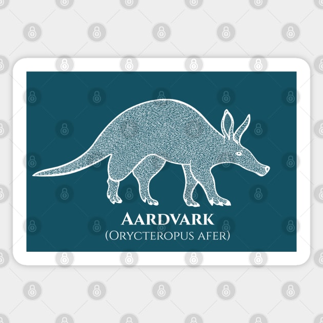 Aardvark with Common and Latin Names - detailed African animal design Sticker by Green Paladin
